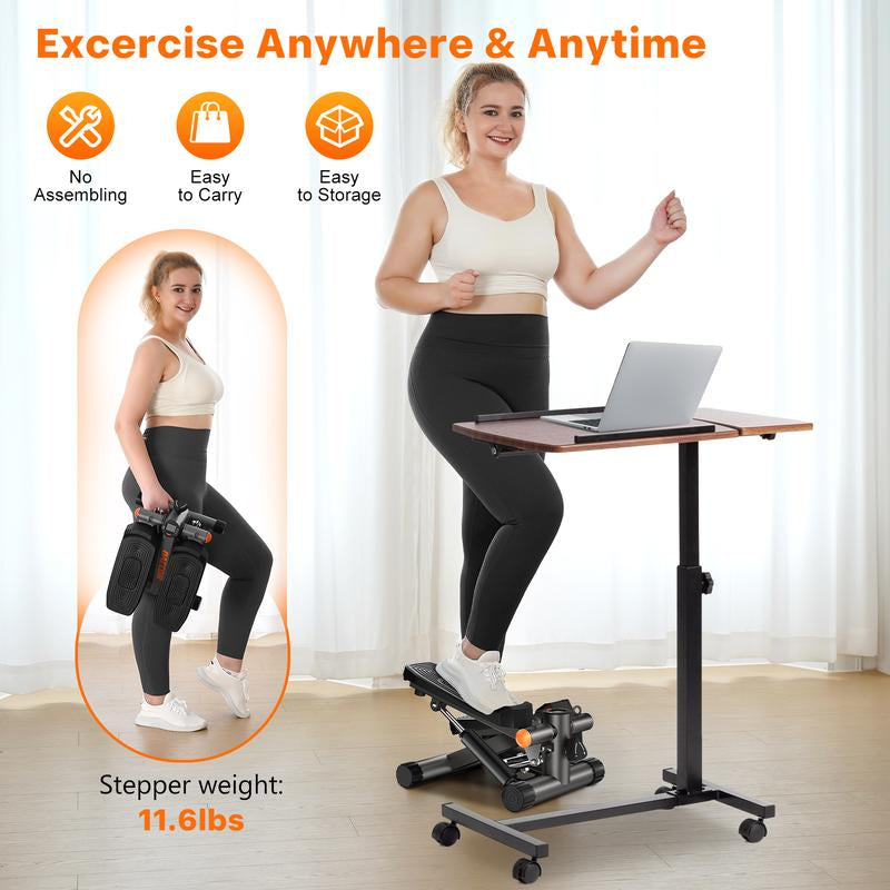 Mini Stepper with Resistance Bands Home Workout